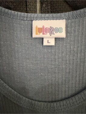 LuLaRoe Light Blue Ribbed Crew Neck Maxi Dress